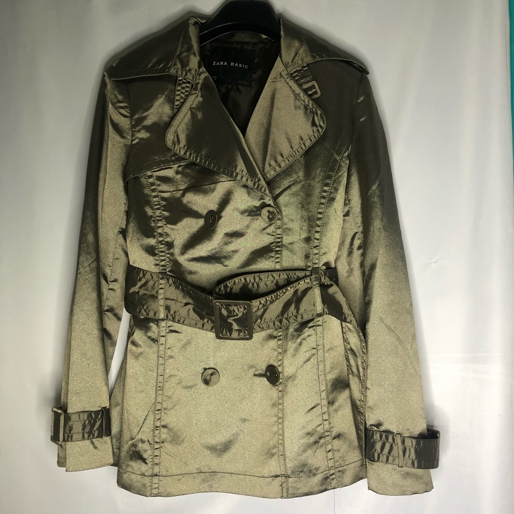 Zara Basic Double Breasted Coat Sz. Small - image 4